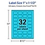 Avery Laser/Inkjet Multipurpose Rectangle Labels, 1" x 1.5", Bright Blue, 320/Pack (94219)~#|#~C61BF2F7-A009-4E4F-A4CBE91C6F7189C5_sc7