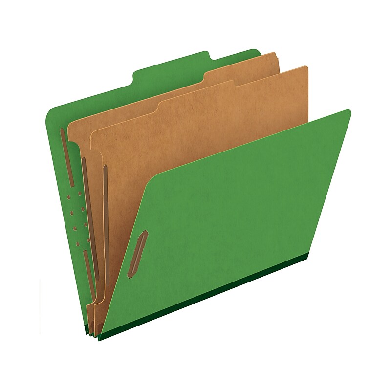 Pendaflex Pressboard Classification Folder, 2-Dividers, 2 1/2" Expansion, Letter Size, Dark Green, 10/Box (24133P) image 1
