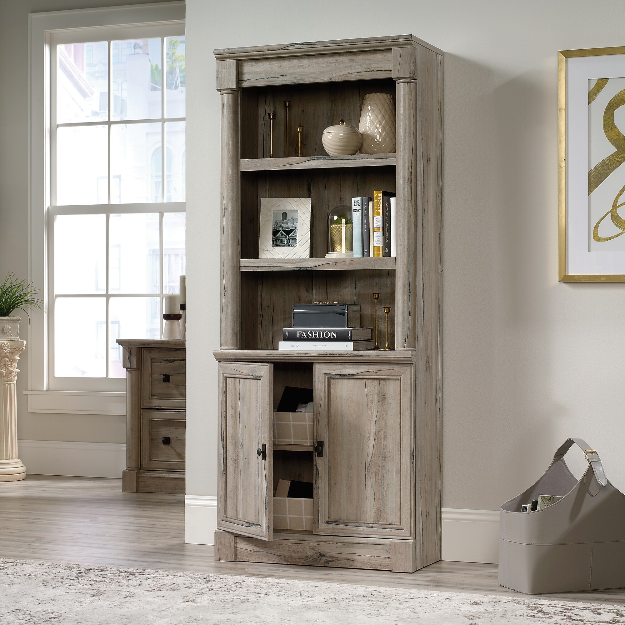 Sauder Palladia 72″H 5-Shelf Bookcase, Split Oak (424813) Sansujyuku sansujyuku.com