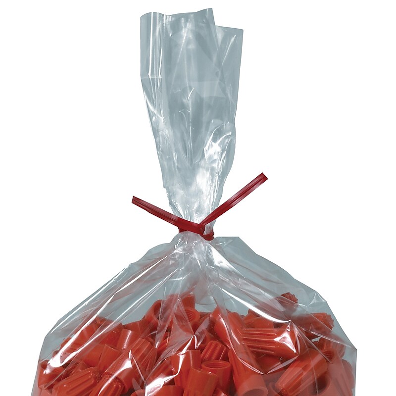 12" Plastic Twist Ties, Red, 2000/Carton (PLT12R) image 1