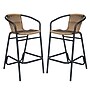 Flash Furniture Lila Indoor-Outdoor PE Rattan Restaurant Barstool, Medium Brown, 2/Pack (2SDA632032RDKBN)~#|#~C632A389-F9CF-44EB-9DEED181DBB041F0_sc7