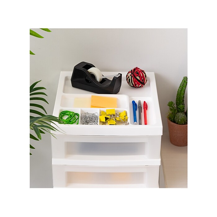 Iris 6-Drawer Standalone Cart, White/Translucent White (585008