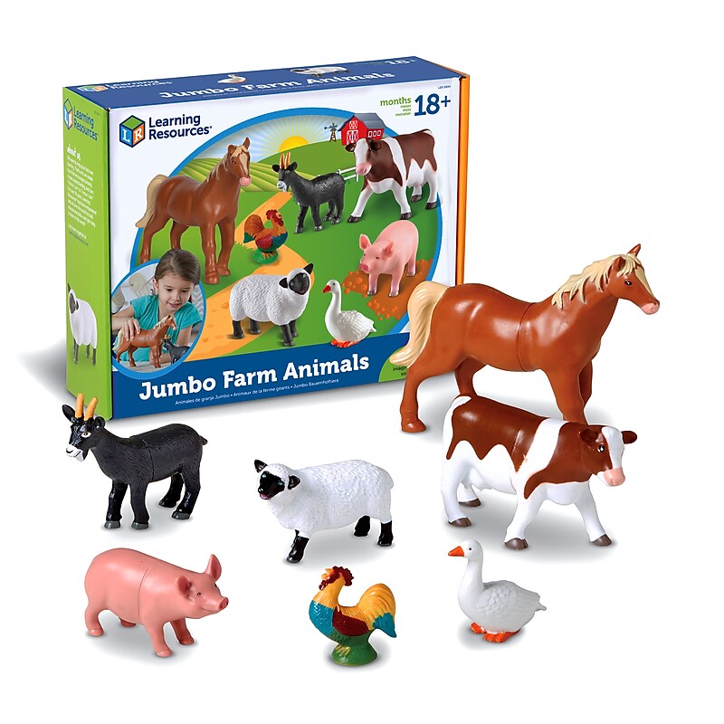 Learning Resources Jumbo Farm Animals, Set of 7 (LER0694) image 1