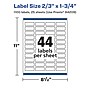 Avery Laser/Inkjet Rectangle Multipurpose Labels, 1.75"  x 0.6667", Glossy White, 1100/Pack (94209)~#|#~C6442AA3-02E2-46BF-9845E3D16160B103_sc7