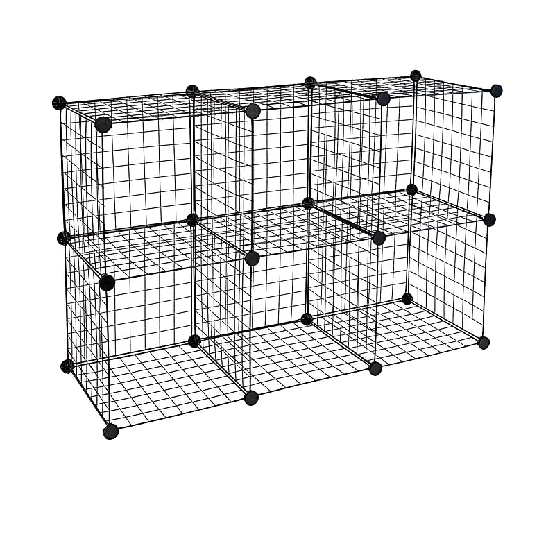 Mount-It! 28" x 42" 6-Cube Storage Organizer, Black (WI-4012) image 1