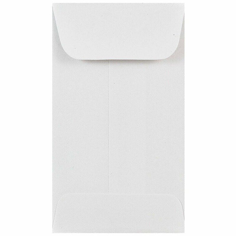 JAM Paper #3 Coin Envelopes, 2 1/2" x 4 1/4", White, 100/Pack (1623183D) image 1