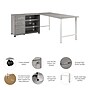 Bush Business Furniture Hustle 72"W Computer Desk and Storage Cabinet with Drawers and Shelves, Platinum Gray (HUS010PG)~#|#~C64FF6B3-C5B2-4A3C-BD480F4AEFFA2DB5_sc7