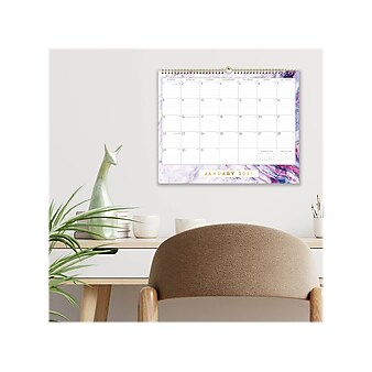 2023 Blue Sky Gemma Purple 12" x 15" Monthly Wall Calendar, Purple/Blue (139932)