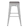 Flash Furniture Kai Indoor-Outdoor Backless Bar Height Stool, White with Gray Seat (CH3132030WHPL2G)~#|#~C65F77A6-467F-45C8-9FA6C86FE2400184_sc7