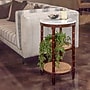 Storied Home 17.8"Dia. Marble Round End Table, 2 Shelves, White/Brown/Natural (EC0836)~#|#~C673EE8F-79E8-44F2-A66B6C46FDBD8112_sc7