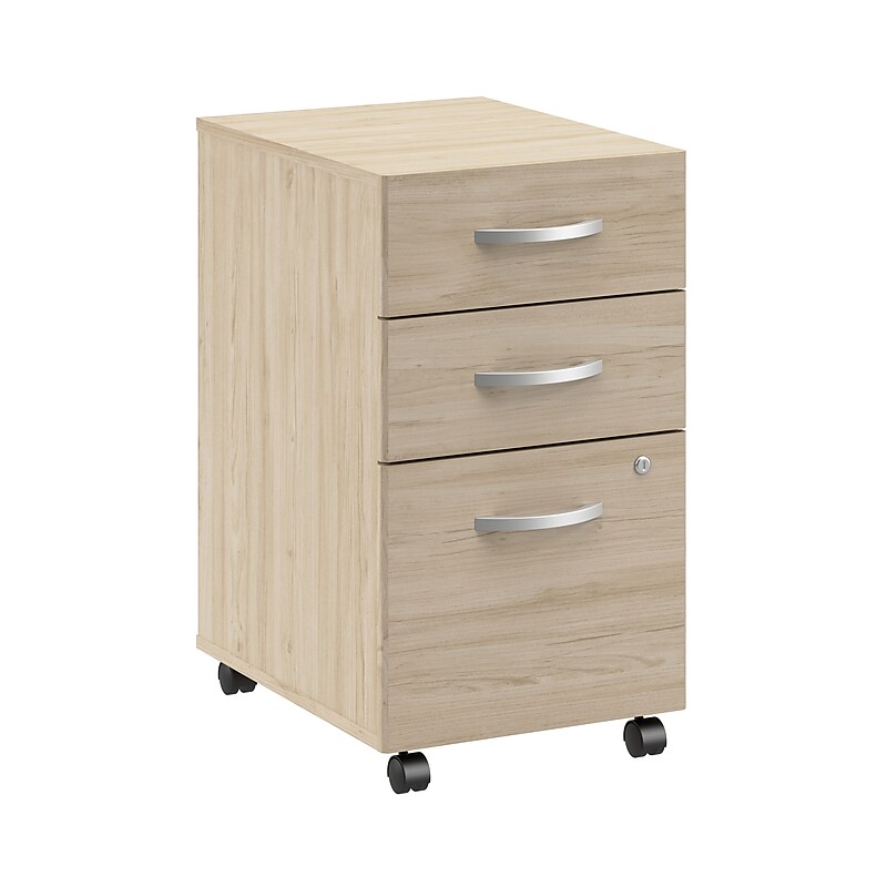 Bush Business Furniture Arrive 3 Drawer Mobile File Cabinet - Assembled, Natural Elm (ARF116NE-Z) image 1