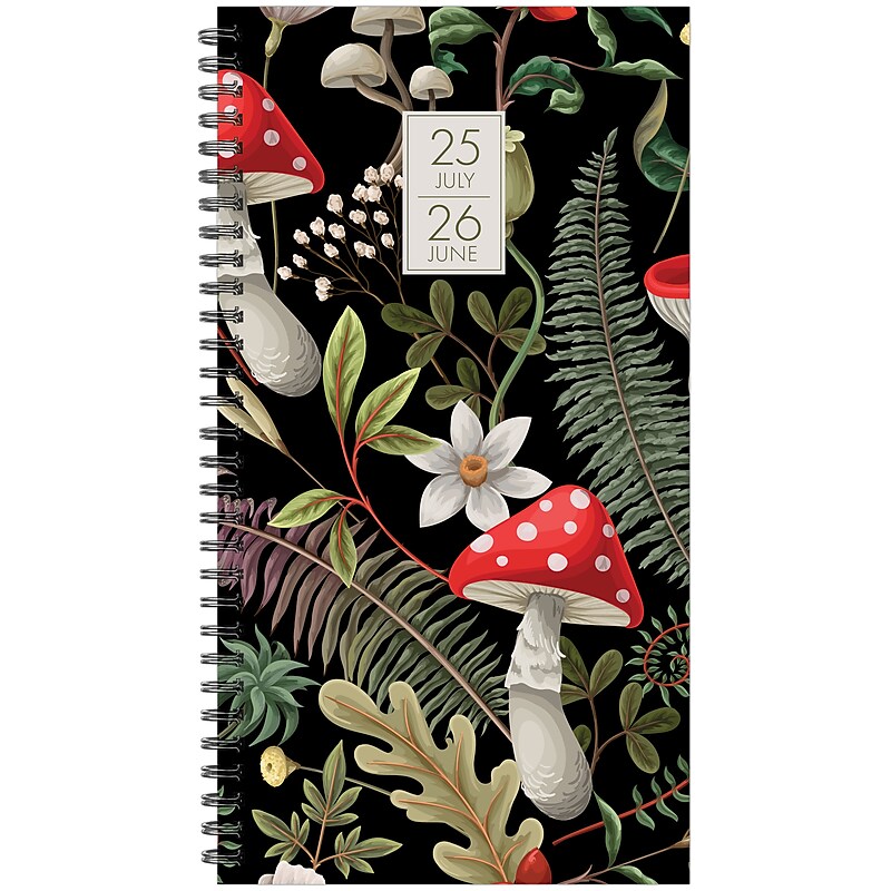 2025-2026 Willow Creek Woodland Mushrooms 3.5" x 6.5" Academic Year Weekly & Monthly Planner, Multicolored (56882) image 1