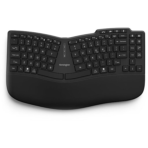 Kensington Pro Fit Ergo Wireless Ergonomic Keyboard, Black