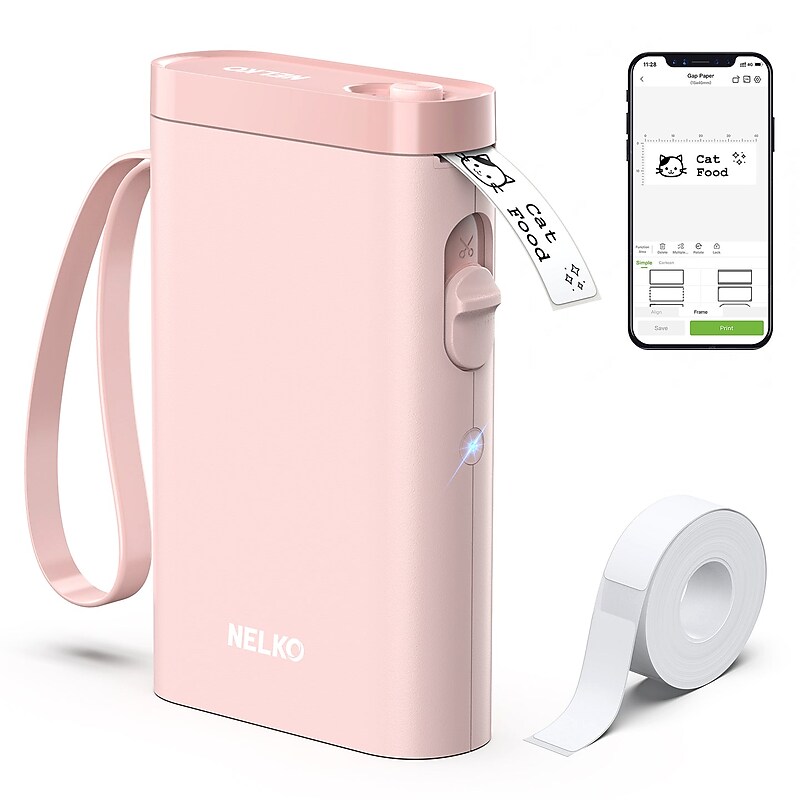 Nelko P21 Portable Bluetooth Thermal Label Printer, Pink (P21PK-1440WH-1R) image 1