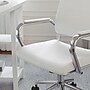 Martha Stewart Piper Faux Leather Swivel Executive Chair, White/Polished Nickel (CH2209212WH)~#|#~C68CDCCB-D8CD-4E74-9DC211F4CBC6AB5C_sc7