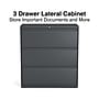 Staples 3-Drawer Lateral File Cabinet, Letter/Legal Size, Lockable, 40.25"H x 36"W x 18.63"D, Charcoal (60947/20885)~#|#~C695C9C0-DCF9-446C-B9232675E04F997E_sc7