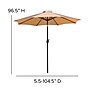 Flash Furniture Lark Outdoor Patio Table Set, Tan Umbrella, 5 Piece Set (XU8102UB19BTN)~#|#~C699B301-439F-4378-A2FF87EF8D653BE1_sc7