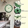 Infinity Instruments Round Retro Green Wall Clock, Aluminum, 15" (10940GR-15)~#|#~C6A03640-8D3F-46E4-993AF4BFB5DCB883_sc7