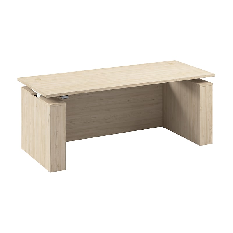 Bush Business Furniture Stratus 72"W Electric Rectangular Adjustable Standing Desk with Modesty Panel, Natural Elm (SUT004NE) image 1