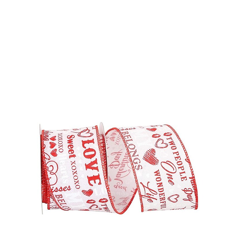 JAM PAPER Love Sweet XO Ribbon, Red/White (52640340673) image 1
