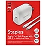 Staples TECH USB-C Wall Charger with Cable, 20W, White (ST62321)~#|#~C6A804B4-E335-4BCB-B6B4280FA1D41227_sc7