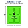 Avery Laser/Inkjet Multipurpose Rectangle Labels, 4" x 3", Neon Green, 320/Box (94252)~#|#~C6AD447E-F57D-4A9F-95952C072C52AC1E_sc7