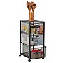 Mind Reader 3-Drawer Mobile Organizer Storage Cart with Wheels, Metal, Black (3TWHEEL-BLK)~#|#~C6ADD841-405D-4A6B-A290152909F45D19_sc7