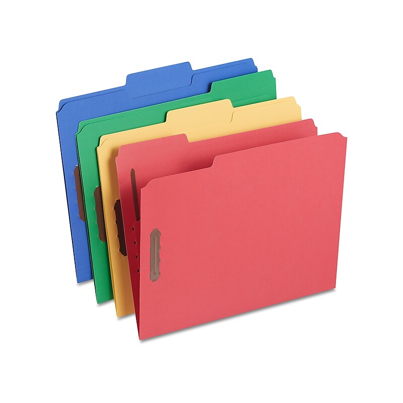 Staples Reinforced Classification Folders, 2" Expansion, Letter Size, Blue/Red/Green/Yellow, 50/Box (TR18341/18341) image 1