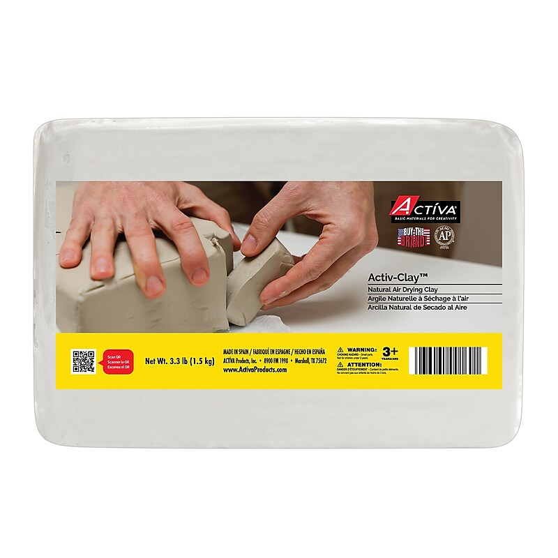 Activa Activ-Clay Air Drying Clay, Extra White, 3.3 lbs.(API185) image 1