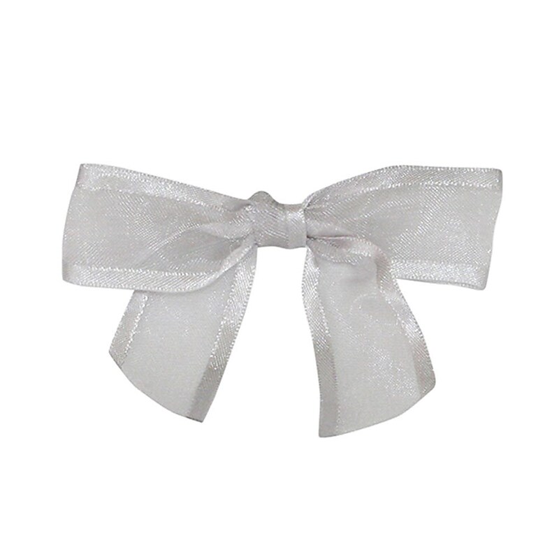 JAM Paper Ribbon Bows, Silver Sheer, 100/Pack (52640349156) image 1