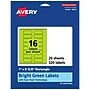 Avery Printable Rectangle Multipurpose Labels, 1" x 2-5/8", Bright Green, 320/Pack (94201)~#|#~C6BC630F-EAB5-404E-A5FE78750A5DB4A3_sc7
