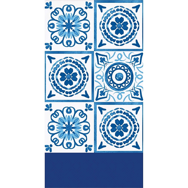 Creative Converting Blue Willow Napkins, Blue/White, 64/Pack (DTC365224GNAP) image 1