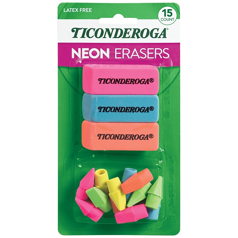 Dixon Ticonderoga Assorted Eraser, Assorted Colors, Bulk (X38931) image 1