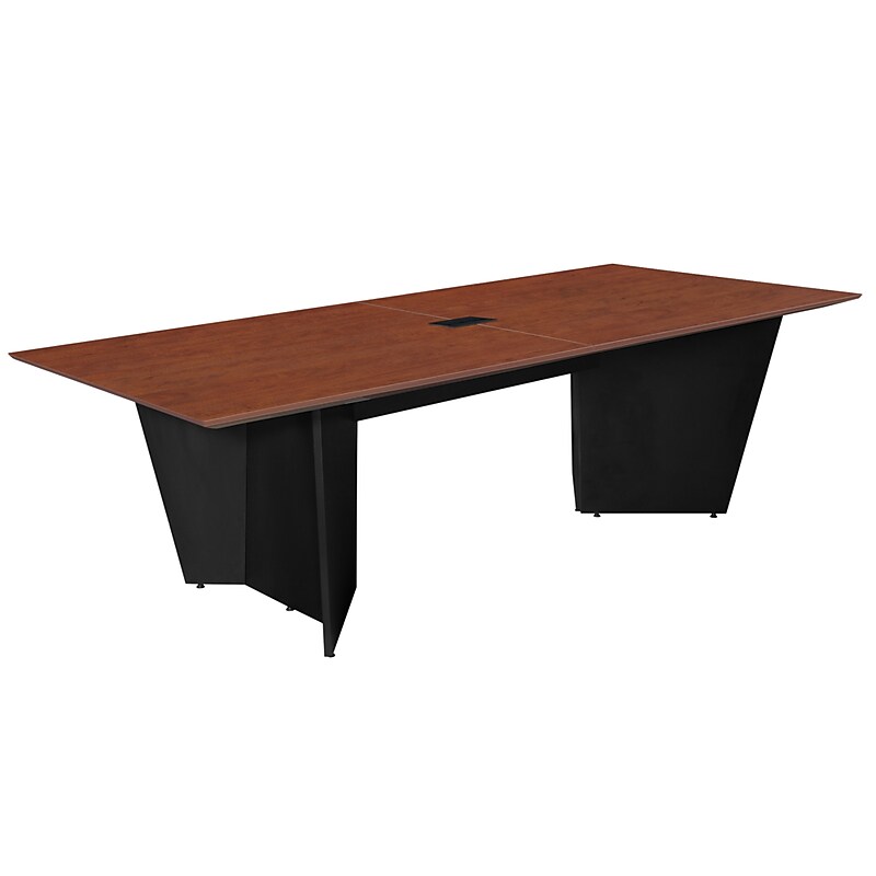 Regency Array 96"W x 48"D Conference Table With Grommet, Cherry/Black (ACT9648CHBK) image 1