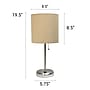 Creekwood Home Oslo Duo 19.5" LED Table Lamp with USB Port, Brushed Steel/Tan Shade, 2/Set (CWT-2012-TN-2PK)~#|#~C6CC053C-3665-4CE9-85C528884EAE89C5_sc7