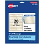 Avery Pearlized Ivory Rectangle Multipurpose Labels, 1" x 4", Ivory, 500/Pack (94202)~#|#~C6D04AED-B49E-4DCC-8DF1521C149665D1_sc7