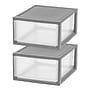 Iris Stackable Storage Drawer, Gray, 2/Pack (500256)~#|#~C6DC1660-E8F5-49DA-81DC8AD1929C114F_sc7