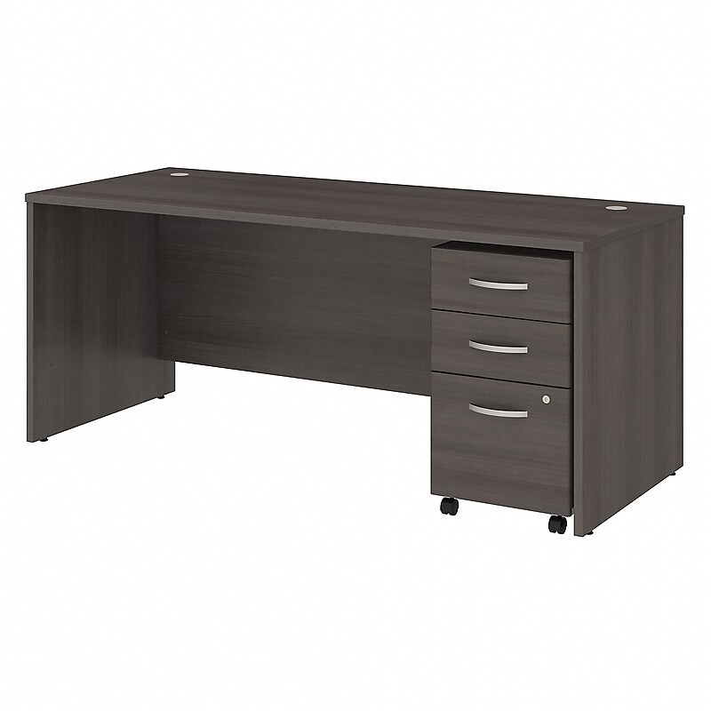 Bush Business Furniture Studio C 72"W Office Desk with Mobile File Cabinet, Storm Gray (STC013SG) image 1