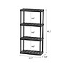 Iris 4-Shelf Plastic Shelving Unit, 48.3" x 23.9" x 11.8", Black (140038)~#|#~C6E0FD5F-40A2-413E-B746FF01F73E14FF_sc7