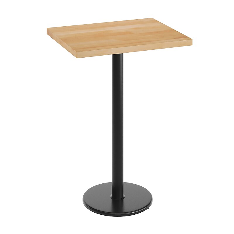 Flash Furniture Bennett Wooden Commercial Indoor Table, 30" x 24", Natural Top/Black Base (GSF2430NTTR18B) image 1