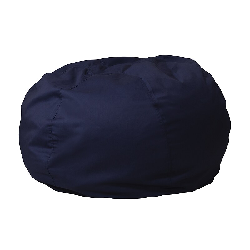 Flash Furniture Cotton Twill Oversized Solid Bean Bag Chair, Navy Blue image 1