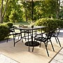 Flash Furniture Lila 55" Patio Table with Umbrella Hole and 4 Slat Stack Chairs, Black (TLH089R017CBK4)~#|#~C6EA9889-8747-477F-B6A8A4325AF5FA66_sc7