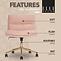 Elle Decor Ariana Armless Ergonomic Fabric Swivel Computer and Desk Chair, Pink (60121-PNK)~#|#~C6ED365B-0141-4907-953B062F44066BAB_sc7