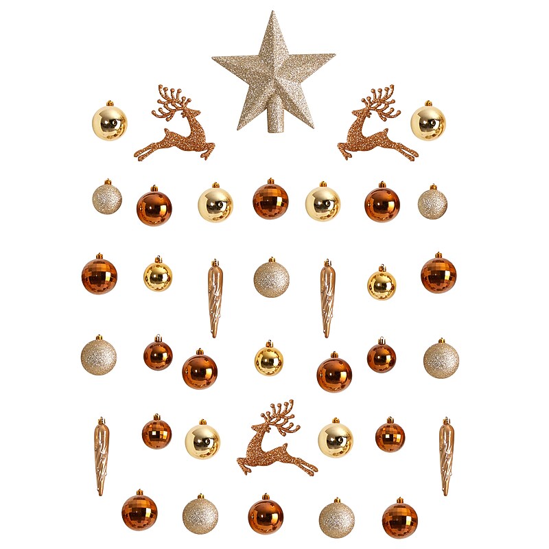 Nearly Natural Lux Shatterproof Ornament Set Lux Shatterproof Ornament Set, 3", 40/Set (D1054-GL) image 1