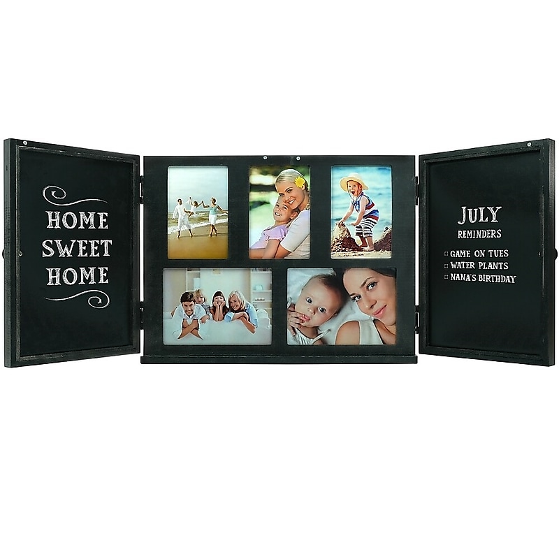 Excello Global Products Barndoor Picture Frame with Chalkboard, Black (EGP-HD-0413B) image 1