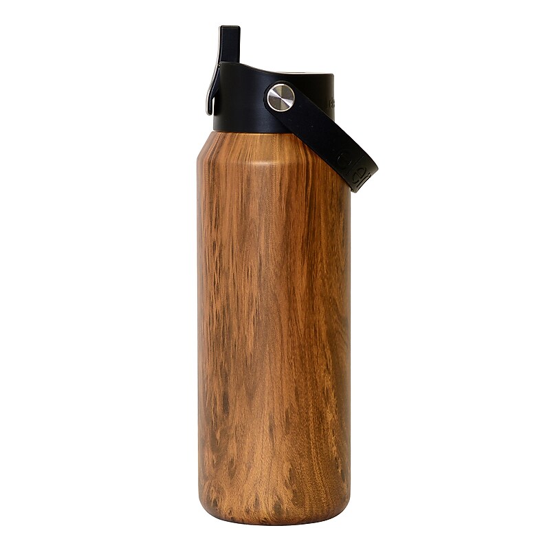 Elemental Core Stainless Steel Double Wall Insulated Water Bottle, 40 oz., Teakwood (EMLEBC40WD20) image 1