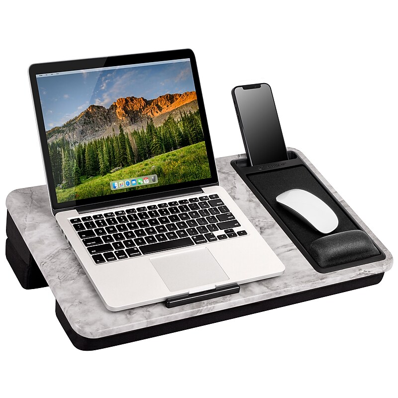 LapGear Elevation Pro 17 23" x 13" x 2.4" Lap Desk, White Marble image 1