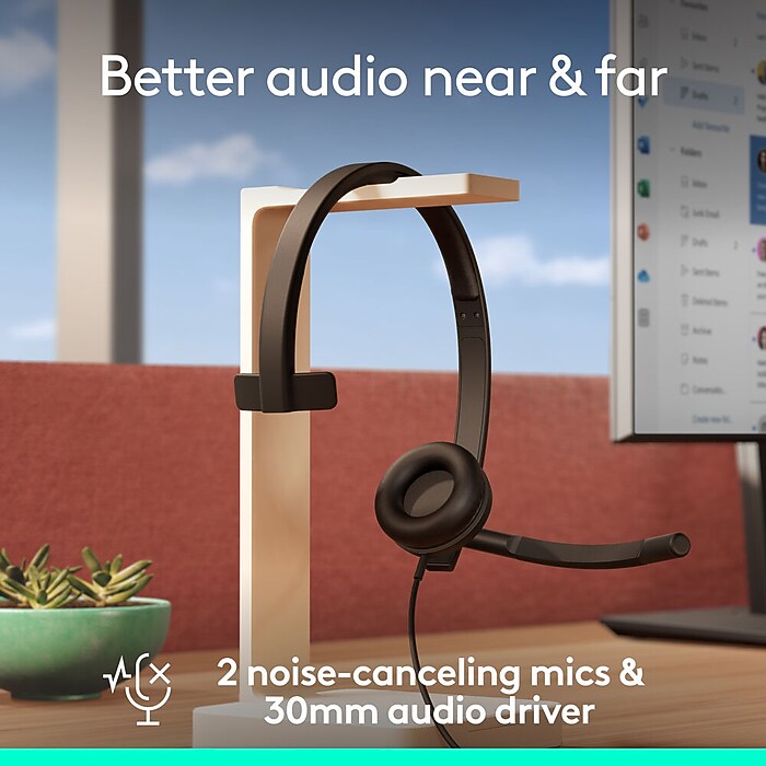 Logitech H570e USB-C Noise Canceling Mono Over-the-head Headset