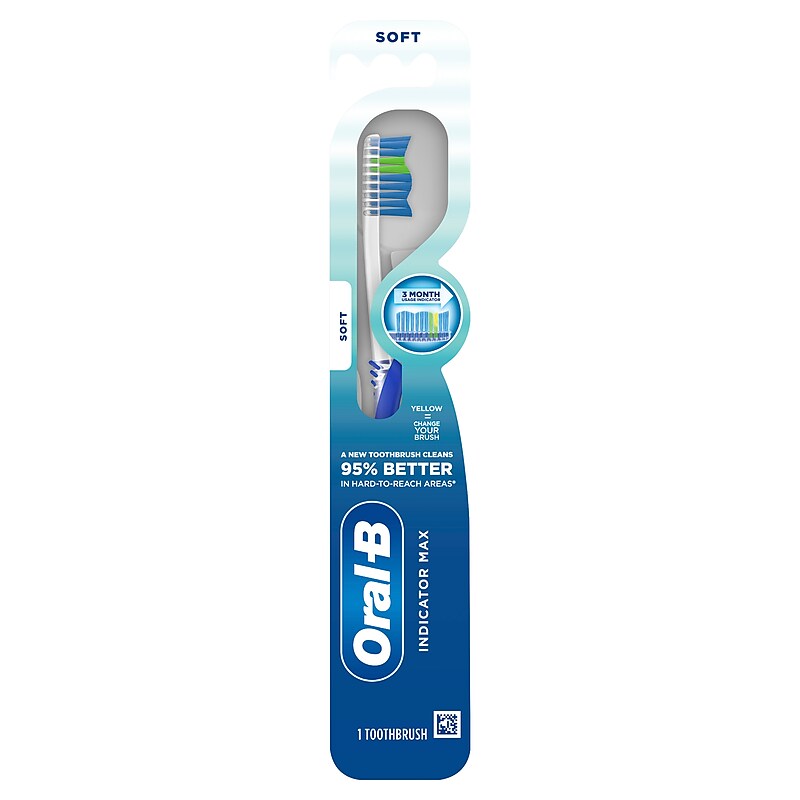 Oral-B Manual Indicator Contour Clean Soft Bristle Toothbrush, 72/Carton (10998CT) image 1