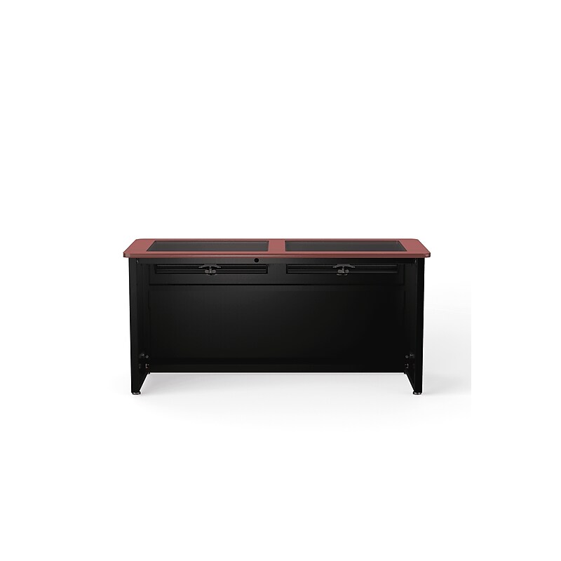 VersaDesk 60"W Downview Computer Desk, Cherry/Black (DV6024-BC) image 1